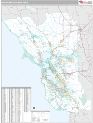 Bay Area Wall Map Premium Style 2024